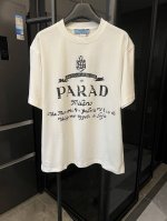 高版 Prada 普拉达 25Ss 字母皇冠短袖T恤 白 重磅克重260G纯棉双纱面料 螺纹定织定染通肩拉条工艺增加衣物清洗寿命 触感舒适 品质上乘 全套辅料定
