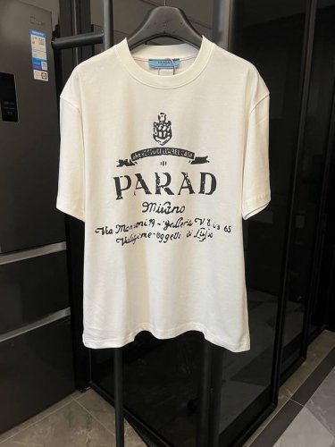 高版 Prada 普拉达 25Ss 字母皇冠短袖T恤 白 重磅克重260G纯棉双纱面料 螺纹定织定染通肩拉条工艺增加衣物清洗寿命 触感舒适 品质上乘 全套辅料定