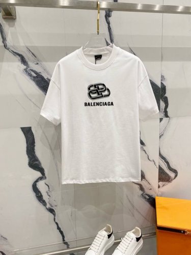 BALENCIAGA 巴黎世家260克圆领短袖T恤 品牌锁扣字母LOGO印花设计标识 官方同步 高版本 高品质 时尚个性 百搭潮流 纯原品质 原版面料 吊牌 领