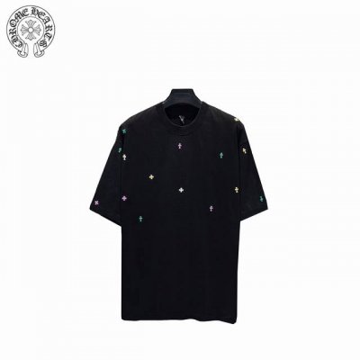 chromehearts 克罗心彩色扎染满标刺绣短袖T恤 采用32支双纱 克重面料 进口针织针梳棉进行制作 厚度适中 有垂感又有轮廓型 上身就是一个舒适 对微胖