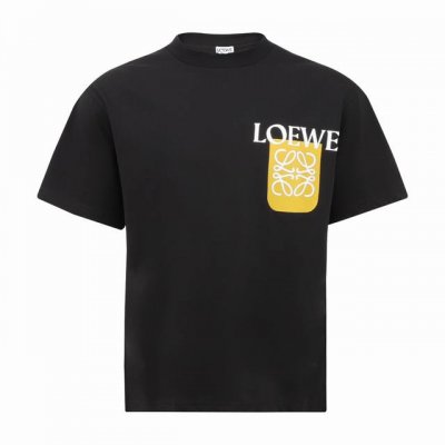 loewe 罗意威 胸口印花短袖T恤 原版操作 定织定染60支160G丝光棉面料 进口机绣立体绣工艺 独立定制辅料配件 size S-Xl