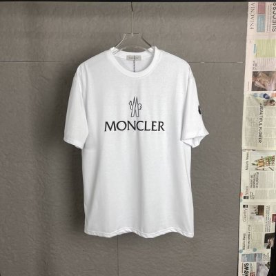 B10 Moncler 刺绣蒙口标 字母Logo Logo标识精致升级，灵感源自八十年代复古 原版面料 官方同款 短袖T恤 定制270克同缸染面料 手感非常舒服