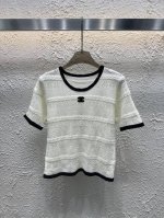 上新 款号:82644 chane 25夏季新款镂空工艺款针织短袖