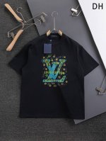Louis Vuitton 路易威登 1V 微宽版型S-Xl Lv 25Ss新品专柜同步上架 胸前花卉字母指纹波浪大Logo印花 圆领短袖T恤，男女同款！官网同