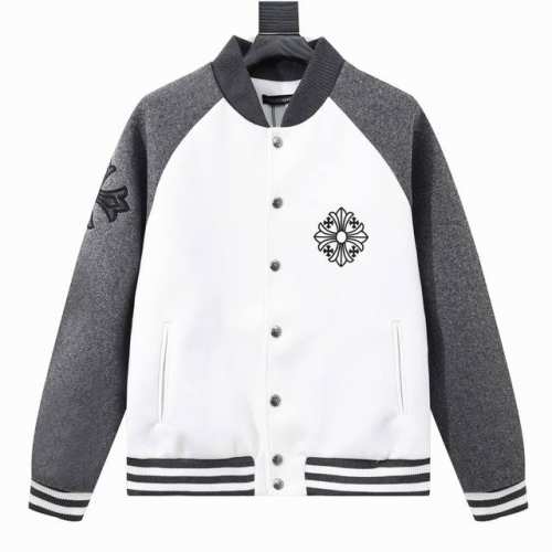 款号Y623 Chromehearts 克罗心 刺绣字母毛呢拼接棒球服外套 渠道精品 潮男潮女Zui爱的棒球服夹克，市场各级版本都有 细节你们一定要对比 ，最牛