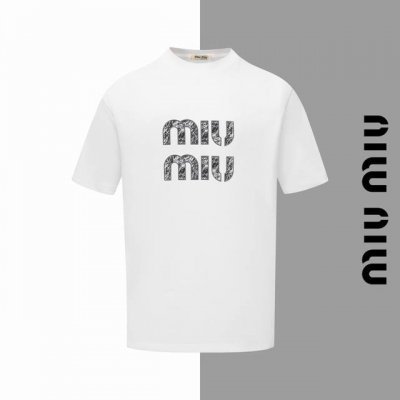 款号#Z62 miumiu迷彩印花圆领短袖 miumiu官网一致款式 面料 32支双纱280克纯棉面料 同缸同色织染螺纹 颜色一致 工艺 进口机器白墨直喷印花技