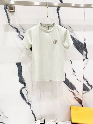 女款] Loewe 罗意威 2025新款 50支双冰爽棉170G面料 简约拼色刺绣小标Logo标识 官方同步 高版本 时尚个性 百搭潮流 纯原品质 原版面料 吊