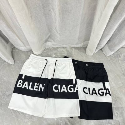 V2304 全年补货不下架 Balenciaga巴黎世家拼接休闲沙滩短裤 图片由手机像素拍摄 任何ps 经典格纹速干五分裤，男女同款，面料为客供聚酯纤维材质、耐