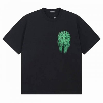 款号Ys26 克罗心幻影印花马蹄字母男女夏季宽松休闲短袖T恤百搭情侣 采用250克双纱纯棉面料 .高克重。1：1版型。官网同步黑白两色S-Xl