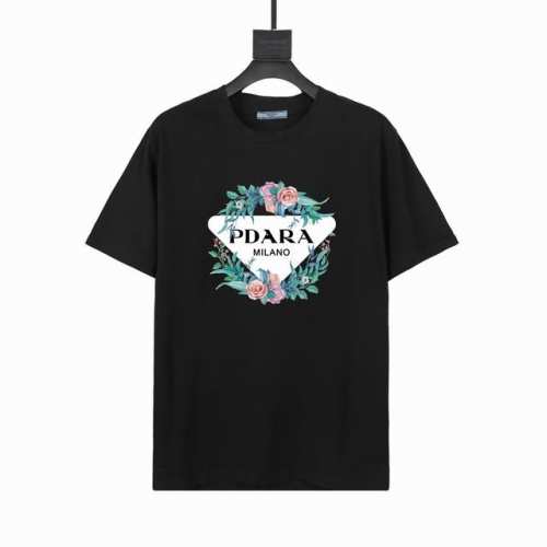 ff391#P90 顶级高品 prada 普拉达短袖T恤 高端32S双纱280克面料 印花采用超高品质不脱胶工艺 超高克重高密度超高品质 经过高温缩水定型 毛料