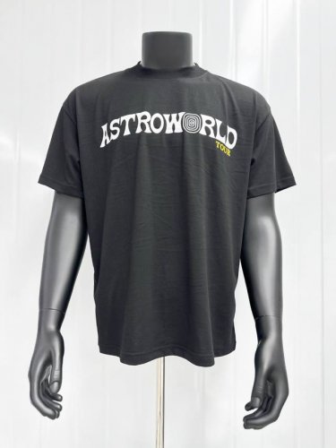 Tr15 travis Scott Astroworld人像巡演唱堡垒之夜周边男女同款短袖T恤 小领口设计 热固油墨印花 高街复古重磅Vintage短袖 尺码