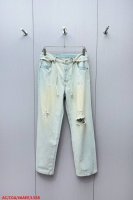 L558 Ac Acne 25Ss 1991腰带宽松破洞牛仔裤 定制高克重有机棉斜纹布 14Oz 专为Acne开发，采用长绒棉+2%弹性纤维混纺，确保挺括感与适