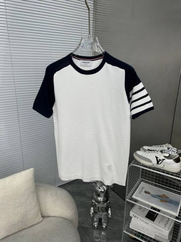 Tb汤姆布朗 Thom Browne 汤姆布朗 拼色 四杠针织polo衫 升级 灵感源自八十年代复古 原版面料 官方同款 圆领 短袖 套装 定制 网纱毛衣针织面