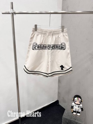 款D37 克罗心 chrome Hearts 24Ss 克罗心裆前梵文字母刺绣Logo织带短裤 精选高精度酷丝绵精梳面料 清爽丝滑透气 告别厚重感 清清爽爽 全