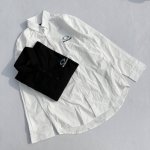Blcg巴黎世家刺绣回旋镖环形衬衫 男友风情侣衬衣 醉新款环形刺绣Logo衬衫采用膏级定制定染的高支高密60支府绸梭织面料按原版面料一样 经过防水涂层处理可日常