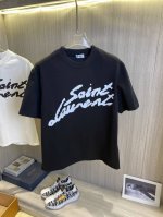 Ysl圣罗兰 2025Ss春夏最新款短袖T恤出货啦！！ 2025新款T恤 高版本专用面料 高克重 260G 纯棉面料 上身舒适不失挺阔 针脚刺绣工艺、数字印花、