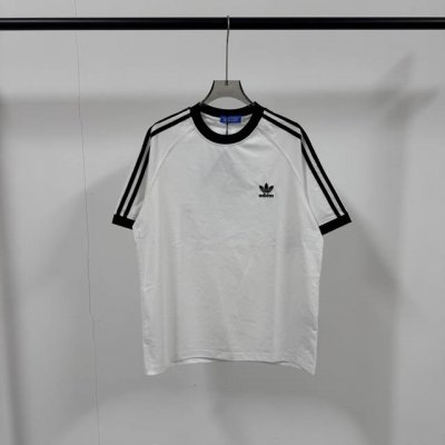 8624# 三叶草经典绣花大爆款 Adidas 阿迪达斯 三叶草 经典款 简约经典绣花Logo 三道杠重工260克高克重短袖T恤 强力推荐 店主自留款！大货大货