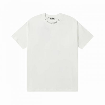 上新 款号:G927 Ysl 圣罗兰新款经典领口字母印Logo休闲圆领短袖T恤 小红书热门爆款｜明星网红同款穿搭 1面料采用26支270克纯棉双纱面料 柔软亲肤