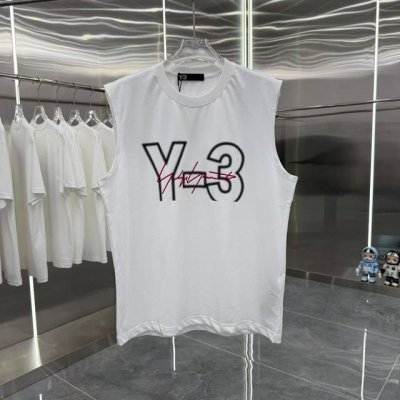 Y3 2025夏季新款 无袖背心 植绒印花 工艺 男女同款宽松版 S M L Xl Xxl 五个码 颜色 白色 灰色