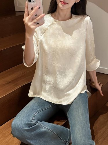 翻单出货 简约大气 轻奢国风小衣 精致珍珠扣 杏色 浅绿色 M-Xl 跑量价啦