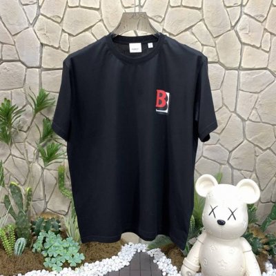 panda版本 供货 #代购级 巴宝莉 Burberry博柏利 徽标印花图案棉质宽松短袖T恤 黑色 秒杀市面上一切版本 只能说根本就不是一个级别的存在 不管是材