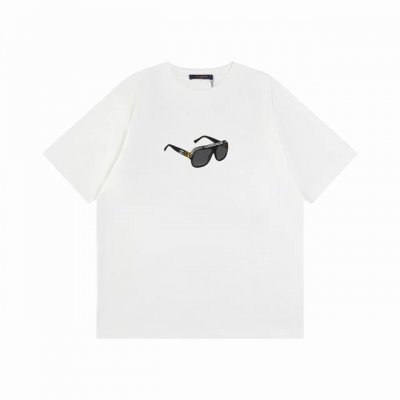 louis Vuitton*路易威登 lv 25Ss 眼镜墨镜印花短袖T恤 -面料 240克双纱高密度纯棉面料 - 工艺: 整件衣服采用精密压花工艺 - 男女同