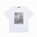 Lv Louis Vuitton 路易威登 风景图像满身印花 大Logo标识精致升级，灵感源自八十年代复古 原版面料 官方同款 短袖T恤 260克同缸染面料 手
