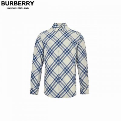 burberry 巴宝莉 24Ss 斜格纹长袖衬衫 老粉们赶紧抢数量有限出完只能等下一批货了 非常多对位地方带你来一一验证 棉质衬衫 装饰精纺新季格纹图案 呈现