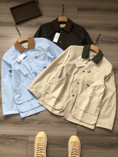 L.L.Bean 日本限定复古灯芯绒翻领 男女款帆布多口袋防风防水风衣夹克外套. 颜色： 墨水蓝 黑色. 材质：定织定染尼龙帆布面料. 尺码：S M L Xl.