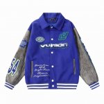 b35 Lv 环球毛巾绣棒球服外套夹克 高克重面料手感细腻柔软 搭配荔枝纹皮革尽显高档 ，重工五金辅料 渐变满印工业袖子 破开设计 M L Xl Xxl