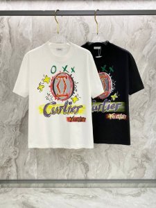 cartier25Ss夏季新款手绘短袖T恤！专柜同步，每一件都是纯手工画制而成.独特的Logo 个性艺术系列全网独家首发 百搭款细节处理完美240克纯棉面料十分