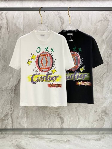 cartier25Ss夏季新款手绘短袖T恤！专柜同步，每一件都是纯手工画制而成.独特的Logo 个性艺术系列全网独家首发 百搭款细节处理完美240克纯棉面料十分
