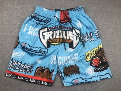 款号K125 顶级刺绣版本 灰熊队涂鸦刺绣口袋裤篮球短裤 Just Don Nba 球队球裤系列单品 -定制优质网眼布面料，Dri-Fit 技术导湿速干， 防静