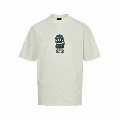 balenciaga 巴黎世家 25Ss 蛇年定制刺绣短袖 胸前饰有刺绣卡通蛇图案刺绣小字母 搭配牛仔裤 短裤 超级时尚百搭 版型釆用Os宽松落肩版型. 男女同