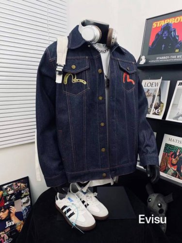 Evisu福神重工刺绣蛇年限定复古牛仔外套男女同款 搭配情侣更赞哦 顶级版 高品质官网发售款｜超级推荐｜超人气单品Ins小红书热门爆款 情满怀满 绝细对节多到让