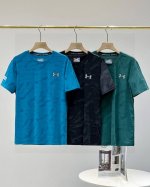 冰丝爽滑弹力透气T恤衫 高端品质，冰爽触感锦纶冰丝暗纹空调衫圆领短袖 尺码:M,L,Xl,2Xl,3Xl,颜色:,黑色 墨绿.蓝色 高端面料，三色爆炸开抢，疯狂