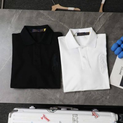 顶级复刻 高端定制 Ralph Lauren 拉夫劳伦 新款大马刺绣Polo衫短袖 款号: 2006 颜色: 黑色 白色 顶级复刻版本 区别市场通货 购入原版开