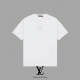 P110 [Louis Vuitton 路易威登] 2025Fw春夏新款 Lv字母拱桥绣中空绣短袖T恤 300克双纱26支纯棉面料 男女同款 颜色：黑色 白色
