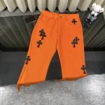 160 chrome Hearts克罗心橘色牛王拼皮喇叭牛仔裤 它堪称克罗心里最具夏日风情的一款，那活力满满的橘色，是夏天独有的热情色彩，穿上它，仿佛自带阳光，