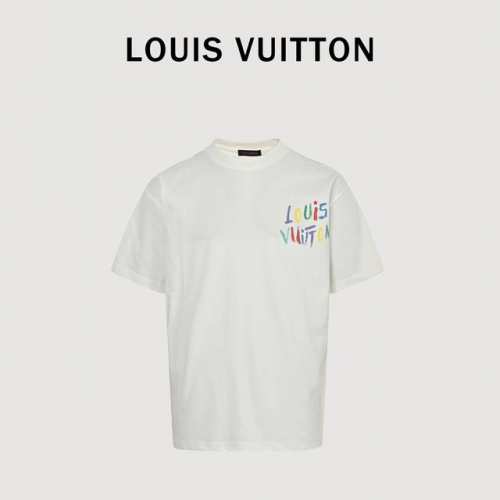 Louis Vuitton 路易威登 25Ss 手绘彩色Logo涂鸦短袖T恤 购入原版开模打造，全套定制辅料，所有细节完美还原 定织定染260G纯棉双纱紧密棉面