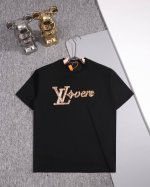 Louisvuitton路易威登圆领短袖T恤 简约Lv字母Logo珠片刺绣标识 官方同步 高版本 高品质 时尚个性 百搭潮流 纯原品质 原版面料 吊牌 领标 水