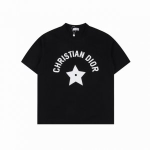 dior 迪奥 25Ss 五角星短袖T恤 面料采用定制240G 26支特滑双股精棉平纹高密无尘全棉布料 前幅高密度加厚 走线平整 代工品质 全套定制辅料 尺码