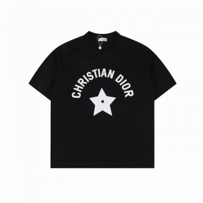 dior 迪奥 25Ss 五角星短袖T恤 面料采用定制240G 26支特滑双股精棉平纹高密无尘全棉布料 前幅高密度加厚 走线平整 代工品质 全套定制辅料 尺码