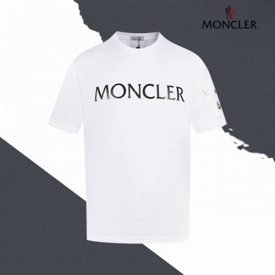 款号Sl93 moncler蒙口字母胶印袖子口袋刺绣圆领短袖 胶印 口袋刺绣 情侣同款 全套包装 三标齐全 区别市场通货 随意对比 纯棉280克高克重32支双纱