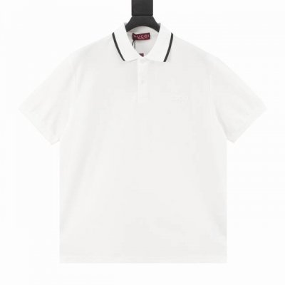 Gucci古驰Guc 撞色领字母激光刺绣短袖polo衫 原版6900购入开发，面料采用220G原版定制全棉，胸前进口机激光刺绣，每个字母定位。上身立挺，落肩Os