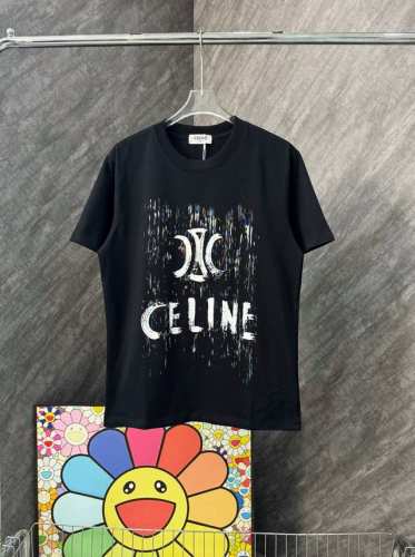 款号 G13 赛琳涂鸦素描字母圆领短袖 Celine官网Zp同步新款T恤 面料采用32支双纱280克高克重纯棉面料 同缸定织定染原版同色螺纹 进口机器白墨直喷印