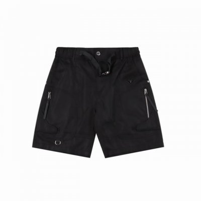 prada 普拉达 三角标拉链口袋短裤 定织定染高密平纹混纺面料 裤型融合工装风格又不失优雅 两侧搭配热切割织带 原版1：1定制 腰部硅胶3Dlogo牌 裤脚锌