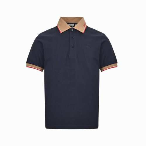 burberry 巴宝莉 领口条纹字母polo短袖 原版一致 定制专用渐变格纹螺纹 双面珠地面料 三标齐全 定制纽扣 面料柔软舒适 还原原版一比一 男女同款 s