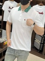 主推 Gucci 秋冬新品发布秘古驰商务翻领短袖 纯棉细网眼珠地面料 定义高端产品 3D立体制版 贴身舒适 欧洲标准环保染色 去除所有重金属 微生物 达到国际标