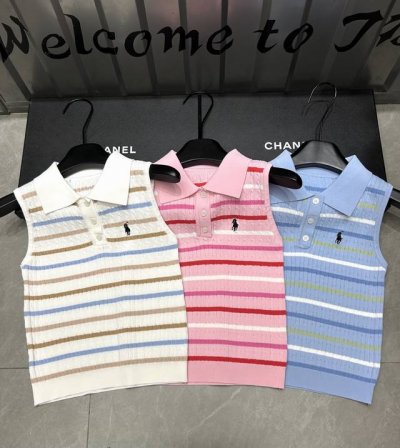 新品上线 款号:27521# #拉夫撞色翻领背心实拍图